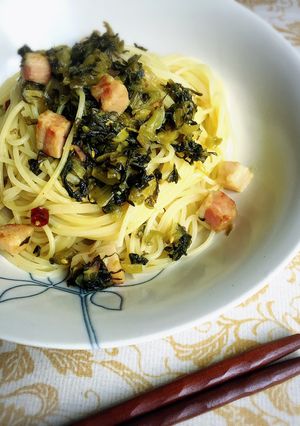 高菜とベーコンのパスタ!-レシピのメイン写真