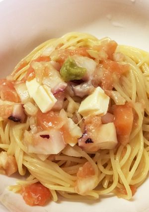 タコとサーモンの冷製パスタ-レシピのメイン写真