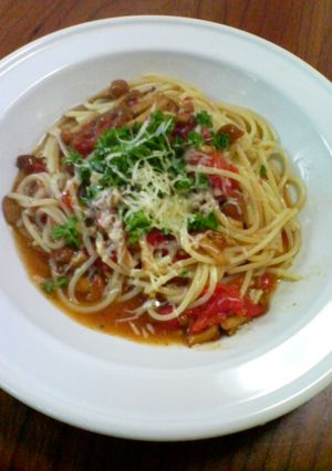 クレージーソルトでなめこのスパゲッティ-レシピのメイン写真
