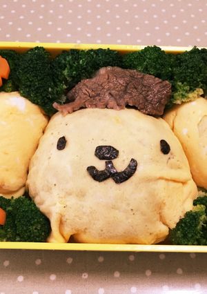 キャラ弁 ポムポムプリン森へお散歩-レシピのメイン写真