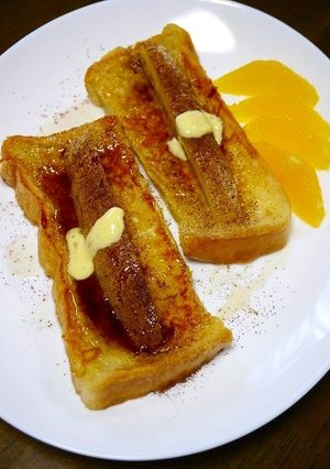 朝ご飯！バナナコーヒーフレンチトースト-レシピのメイン写真