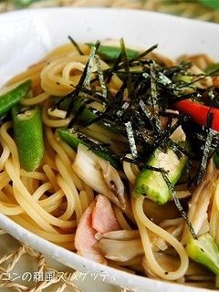 夏だね♪ オクラとベーコンの和風スパ-レシピのメイン写真