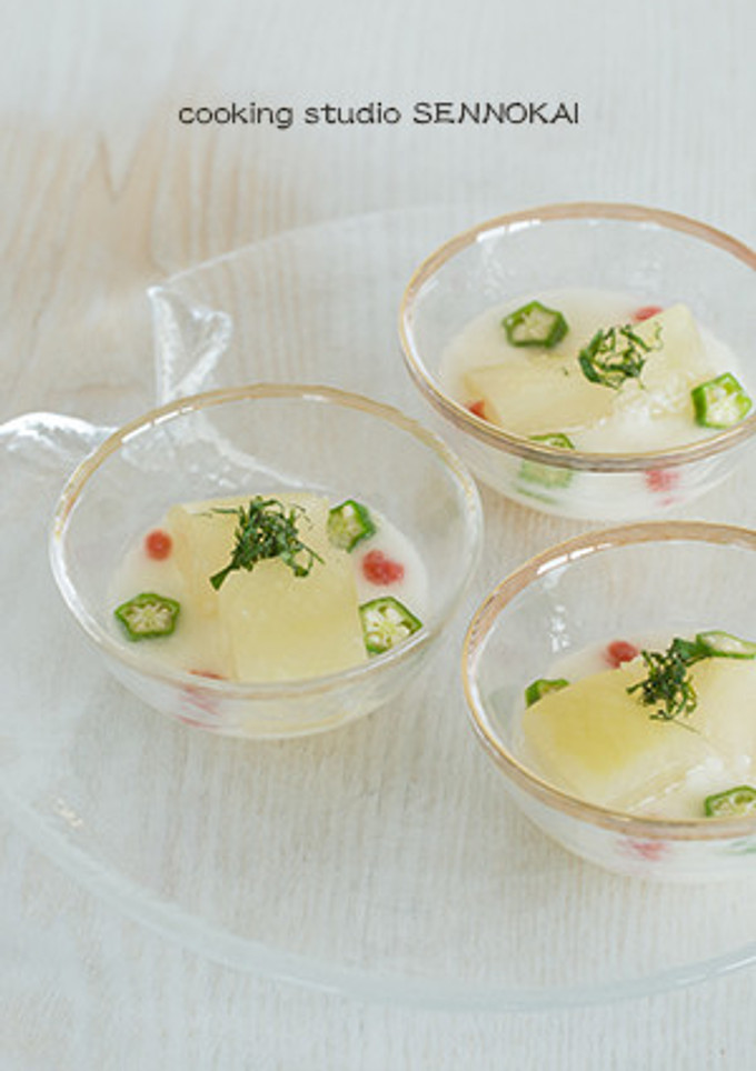 簡単冬瓜と山芋のすり流しほんのり梅風味　-レシピのメイン写真