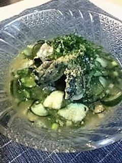 薬味たっぷりサバ缶の冷汁・豆腐茶漬け風-レシピのメイン写真