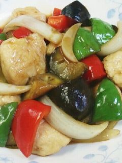 ★☆話題入り☆★鶏ささみと茄子の甘酢炒め-レシピのメイン写真
