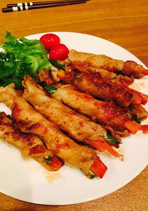 母の味♪人参とインゲンの肉巻き-レシピのメイン写真