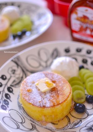 セリア型を使って厚焼きパンケーキ-レシピのメイン写真