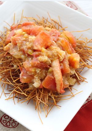 揚げそうめんのトマトあんかけ☆-レシピのメイン写真