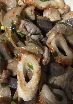 ごぼうと豚ばら肉の豆板醤炒め-レシピのメイン写真