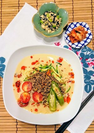 食べラーで超簡単☆冷し肉味噌豆乳麺-レシピのメイン写真