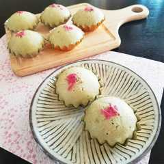 รูปของ 【お菓子】香る♡桜の葉のもちもち蒸しパン