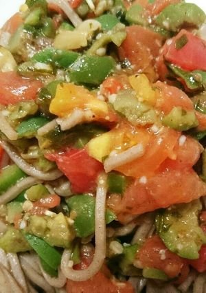 トマトとオリーブのイタリアン風蕎麦-レシピのメイン写真