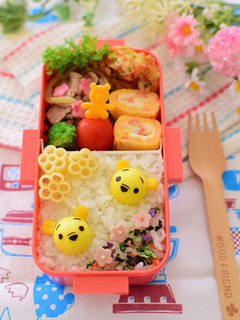 【キャラ弁】うずらのプーさん弁当-レシピのメイン写真