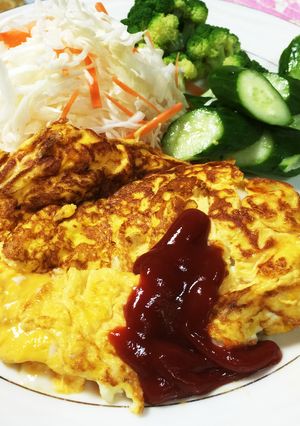 簡単セブンのサラダチキンチーズオムレツ-レシピのメイン写真