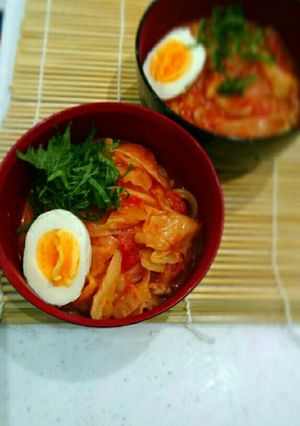 鍋の残りで♪リメイク！濃厚トマトラーメン-レシピのメイン写真