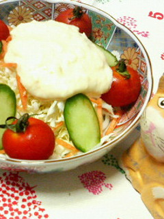 簡単♡マヨチーズソースで♡生野菜サラダ♡-レシピのメイン写真