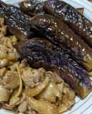 なすと豚こま肉のてりてり焼きびたし