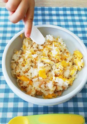離乳食後期〜取分け*納豆しらすチャーハン-レシピのメイン写真