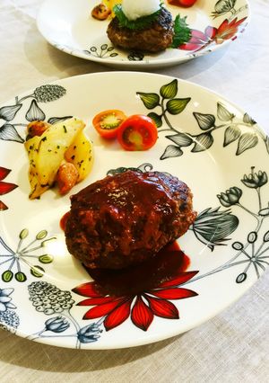 牛こま切れでハンバーグ-レシピのメイン写真