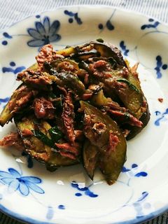 さんまの蒲焼きとナスの炒め物-レシピのメイン写真