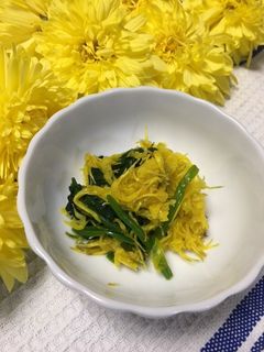 菊とほうれん草のお浸し-レシピのメイン写真