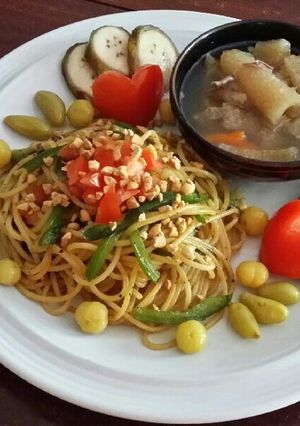 乾燥納豆パスタのワンプレートランチ-レシピのメイン写真