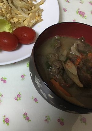 牛スジのお味噌汁-レシピのメイン写真