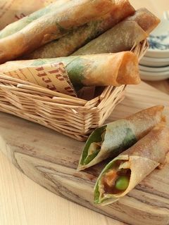 枝豆とソーセージのスティックカレー春巻き-レシピのメイン写真