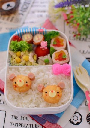 【キャラ弁】ハッシュドポテトのクマ弁当-レシピのメイン写真