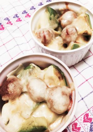 アボカドとミートボールココット焼き-レシピのメイン写真