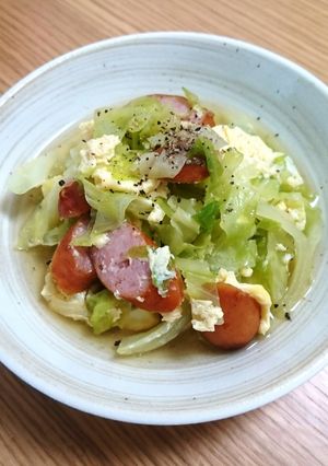 キャベツとウインナーの簡単卵とじ★-レシピのメイン写真