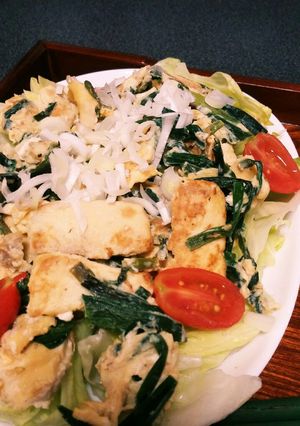 我が家のニラ玉だ！離乳食後期（高野豆腐）-レシピのメイン写真