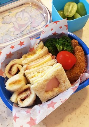 可愛い！簡単！サンドウィッチ弁当-レシピのメイン写真