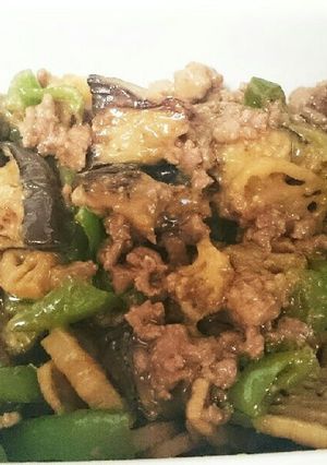 ナスとピーマンとれんこんの肉味噌-レシピのメイン写真