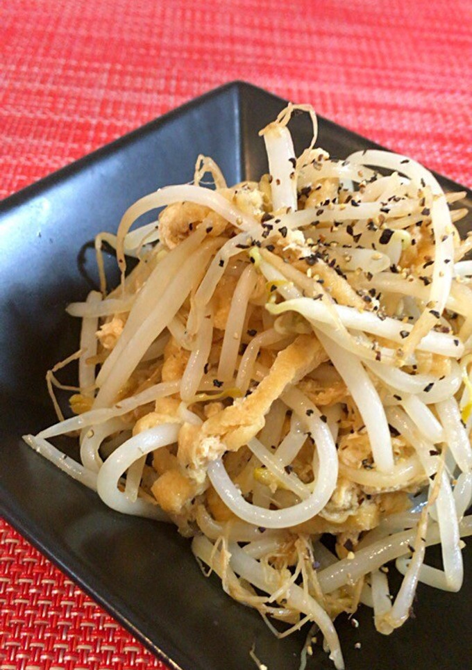 ５分で簡単！もやしと油揚げの炒め物-レシピのメイン写真