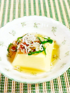 簡単☆たまご豆腐に、じゃこ&茗荷・大葉♪-レシピのメイン写真