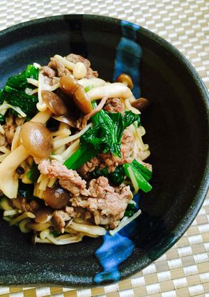 きのこと青菜たっぷり♡牛肉の炒め煮-レシピのメイン写真