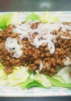 レンチンで簡単！キャベツの肉味噌あんかけ-レシピのメイン写真