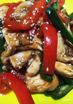 パプリカ・ピーマン・鶏胸肉の甘酢あん-レシピのメイン写真