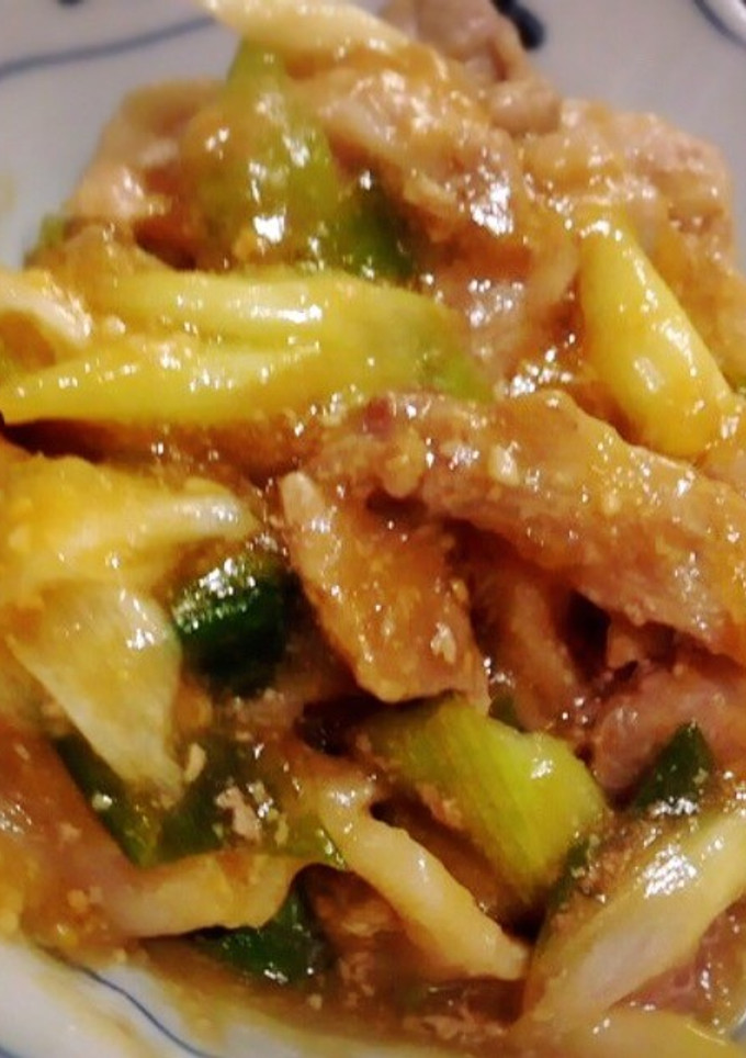 簡単★豚肉とネギの 優しい味噌和え-レシピのメイン写真