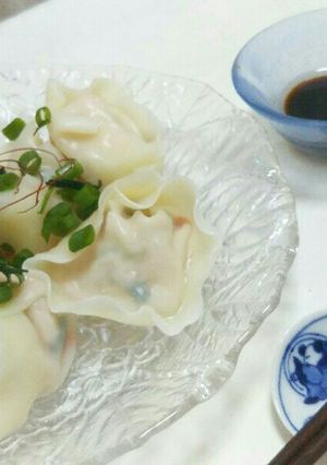 簡単シンプルつるんと梅と鶏ひきの水餃子-レシピのメイン写真