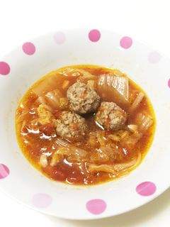 白菜と肉団子のトマトスープ♡-レシピのメイン写真