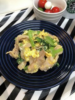 豚肉と小松菜の卵炒め-レシピのメイン写真