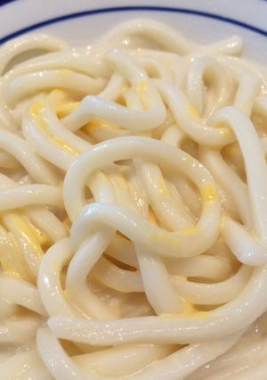 胃に優しい！レンジでうどんカルボナーラ！-レシピのメイン写真