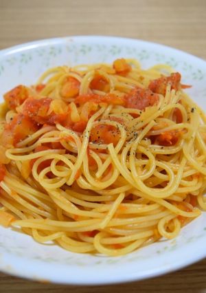 超簡単！にんにく抜きトマトパスタ-レシピのメイン写真