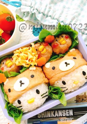 【キャラ弁】リラックマ&キティ稲荷-レシピのメイン写真