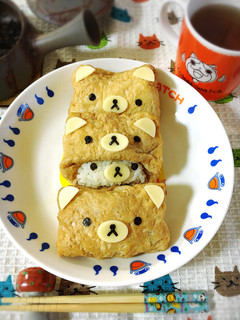 【キャラ弁】お砂糖味醂なしリラックマ稲荷-レシピのメイン写真
