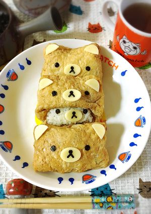 【キャラ弁】お砂糖味醂なしリラックマ稲荷-レシピのメイン写真