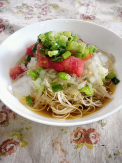 ♡冷凍トマトと枝豆のそうめん♡-レシピのメイン写真