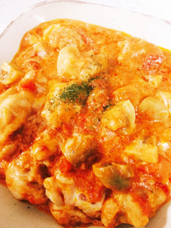 鶏肉のトマトチーズ煮込み-レシピのメイン写真